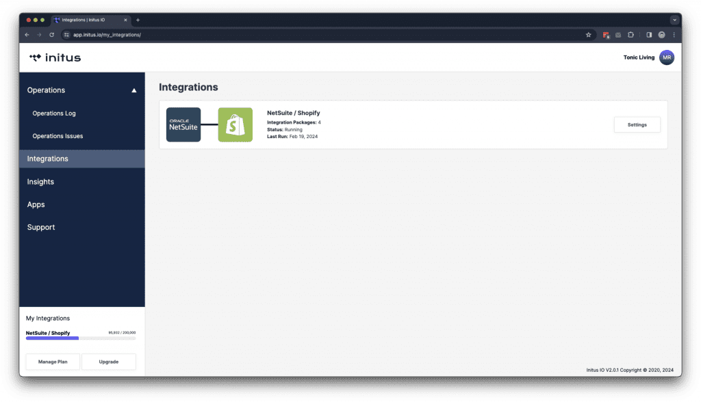 New redesigned to the Integrations Hub. Unveiling Initus IO 2.0: Release notes focused on UX improvements.